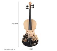 Mtlaveshy Violín acústico y diseño artístico ideal para niños y principiantes 2 tamaño con cajero de transporte y rosino (1-2)