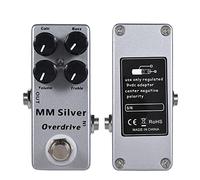 MTLAVISH MOSKYAUDIO MM Silver Electric Guitar Efective Efective Pedal Full Metal Shell True Bypass Ideal para los guitarristas Mejora el Rendimiento de la sobremarcha con 4