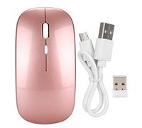 MTLAVISHE Ergonómico inalámbrico Ratón silencioso recargable 2.4G con receptor USB plateado para portátiles de PC Material de tabletas de 1200 ppi Alta precisión hasta 5 millones (Oro rosa)
