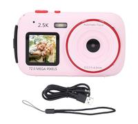 MTLAVISHIS Cámara Digital Digital COMS COMS Chip 72MP Fotos 2 5K Salida DE Video 16X Digital Zoom Autococus Anti Shake Dual Pantalla Dual para Viajar y Varios Eventos con batería (Pink)