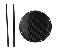 MTLAVISHISD de 12 pulgadas de percusión de tambor de tambor estándar Fibra de carbono fibra de choque Shortabsorbent Mat con baquetas blancas (Black)