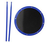 MTLAVISHISD de 12 pulgadas de percusión de tambor de tambor estándar Fibra de carbono fibra de choque Shortabsorbent Mat con baquetas blancas (Blue)