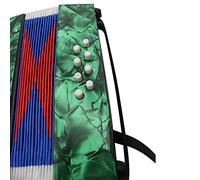 MtlaVIshishy Mini 17 Key 8 Bass Accordion Educational Musical Instrument Juguete ideal para niños para principiantes como un folleto exquisito de sonido ajustable e instrucciones (green)