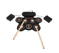MTLAVISHISS Electronic Drum Set con un diseño de altavoz y rollo de mano de 3W para práctica portátil en el GO 7 Pads 3 estilos de batería 10 ritmos 10 canciones de demostración