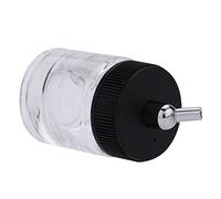 Mtlavishness 10 botellas de vidrio para aerógrafo con adaptador de ángulo de 30°, conjunto de tapa compatible con aerógrafos Master Iwata Badger Paasche Siphon Feed, contenedor de
