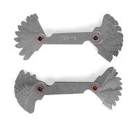 Mtlavishness 2 piezas calibre de rosca métrico 60° imperial 55° acero inoxidable 20 cuchillas herramienta de medición de paso de tornillo