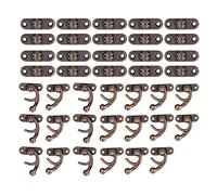 Mtlavishness 20 juegos de pestillo antiguo de aleación de aluminio con gancho y cerrojo para joyero, herrajes para equipaje con diseño retro y mecanismo de brazo oscilante para