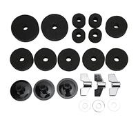 Mtlavishness - 21 piezas de accesorios de repuesto para platillos, fieltros, fundas, tuercas de mariposa, arandelas para copa de embrague de hi-hat, resistentes y duraderos, (Negro)
