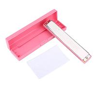 Mtlavishness 24 Holes C Key Metal Harmonica For Kids And Music Lovers High Accuracy And Accurate Pronunciation Ideal For Learning And Performance Stainless Steel Cover Resin Comb (Pink)