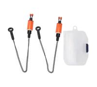 Mtlavishness 2PCS Percha de Alarma de Pesca ABS Acero Inoxidable Pescado Cebo Alarma Indicador de Mordedura con Alta Sensibilidad y Baja Visibilidad de Luz Cadena de Pesca de (Roja)