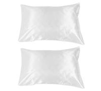 Mtlavishness 2pcs Satin Pillowcase Soft Comfortable Pillow Cover For A Good Night Sleep with Envelope Sealed Design 75 X 150D Size (White)