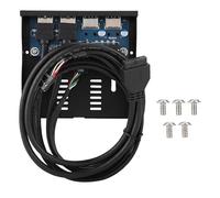 Mtlavishness 3.5 Inch 19PIn T9 Pin High Speed USB3.0 + USB2.0 4 Port Floppy Drive Front Panel Ideal for Desktop Hosts Without Front USB Interface Easy to Install and Plug and Play