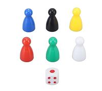 Mtlavishness 30 Piezas de Juego de Mesa Multicolor con 5 Piezas de Dados de 6 Caras, Juego de Dados de Piezas de Juego de ajedrez para enseñanza educativa de matemáticas, Fiestas