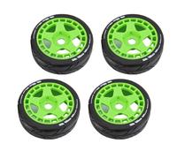 Mtlavishness 4 neumáticos RC Rally de 0.669 in de plástico resistente 1 8 neumáticos de rueda de coche RC blanco para entretenimiento de carreras de alta velocidad con agarre (Verde)
