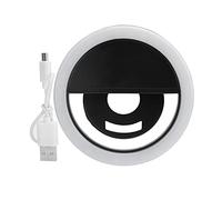 Mtlavishness Anillo de luz recargable compacto y portátil, ideal para selfies, video en vivo y entornos con poca luz, batería de iones de litio integrada de 120 mAh, alimentado por USB, 42 g de peso