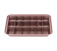 Mtlavishness Bandeja para Hornear Brownie Molde para Pasteles Antiadherente de Acero con Alto Contenido de Carbono para Hornear Incluso en la Cocina o la pastelería Rinde 18