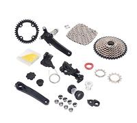 Mtlavishness bicicleta kit de transmisión de volante 40T de 9 velocidades manivela integrada hueca cambio de pulgar juego de cadena de cambio trasero (embalaje de cartón) placa de (Platón 36T)