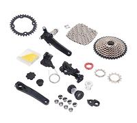 Mtlavishness bicicleta kit de transmisión de volante 40T de 9 velocidades manivela integrada hueca cambio de pulgar juego de cadena de cambio trasero (embalaje de cartón) placa de (Platón 32T)