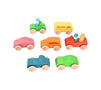 Mtlavishness Bloques de Coches de Madera de Haya Coche de Juguete de Madera Juguete Educativo para niños con Superficie Lisa Colores Brillantes y Desarrollo de la imaginación