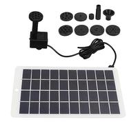 Mtlavishness Bomba de fuente solar Fuente solar para baño de pájaros con energía solar con 6 boquillas y diseño de manguera Panel solar de 4 W 5 V altamente eficiente para jardín