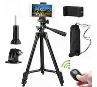Mtlavishness Camera Tripod Aluminum Travel Tripod for and Other Cameras Phones BT Remote Included 360° Panoramic and 90° Tilt Rotation Phone Tripod Stand
