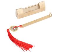 Mtlavishness Candado de estilo antiguo con juego de llaves Cerradura de latón retro para joyero Puerta de gabinete de madera Diseño vintage decorativo Espaciado de 5 cm