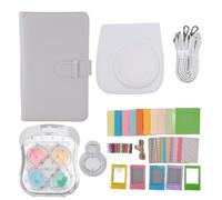 Mtlavishness Capa de cámara instantánea Case de protección PU Bolso de Cuero con Marcos de Fotos Álbum Strap Strap Selfie Mirror Filters Pegatinas para Mini 12 Accesorios de Viaje portátiles (Weiß)