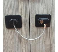 Mtlavishness Cerraduras de seguridad para niños Cerradura para refrigerador a prueba de bebés Cerradura adhesiva fuerte con llaves para gabinetes de refrigerador Cajones (Negra)