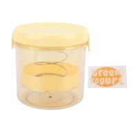 Mtlavishness Colador De Yogur Griego con Tapa Filtro De Yogur De Malla Fina para Yogur Griego Espeso Casero En Utensilios De Cocina Redondo Amarillo (Amarilla)