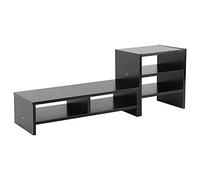 Mtlavishness Computadora Portátil Monitor Riser Stand Escritorio Organizador De Almacenamiento De Madera Estante De 3 Capas (Nogal Negro)