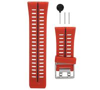 Mtlavishness Correa de repuesto reloj POLAR V800, de silicona, compatible con reloj deportivo con GPS, tamaño ajustable y herramienta de desmontaje. (Negro rojo)