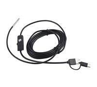 Mtlavishness Endoscopio impermeable de alta definición con lente de 3,9 mm para teléfono móvil Android TypeC 3 en 1 con cable de 5 m Cámara HD de 1280x720 6 luces LED ajustables (Cordón suave de 3,5