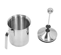 Mtlavishness Espumador de leche manual de 800 ml, bomba manual de acero inoxidable de doble capa, espumador de leche para cocina, crema de leche manual, herramienta para hacer