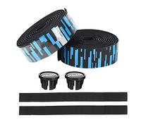 Mtlavishness EVA/PU Cinta para Manillar de Bicicleta de Carretera Amortiguación Absorción del Sudor Envoltura de Barra de Manillar de Bicicleta Transpirable con Hoja de Absorción (Azul Negro)