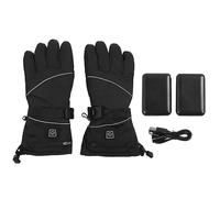 Mtlavishness Guantes Térmicos USB para Hombres Mujeres 3 Niveles de Temperatura Guante Térmico Eléctrico Recargable con Calefacción Envolvente de 5 Dedos Material de PU a Prueba