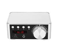 Mtlavishness HiFi Bluetooth 5,0 Placa de Amplificador de Audio Digital Reproductor de Tarjeta de Memoria 50W X 2 estéreo para Amplificador AMP (Plata)