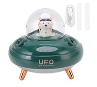 Mtlavishness Humidificador en forma de OVNI con doble boquilla y luz nocturna Humidificador de niebla fría Mini humidificador USB para dormitorio Capacidad de 400 ml Batería de (Verde)