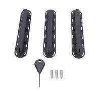 Mtlavishness - Juego de 3 Cajas de Aletas de PVC para Tabla de Surf, Tapones para Aletas con Tornillos y Llave para reemplazo de Aletas de Tabla de Paddle Surf, Base Duradera para (Negro)