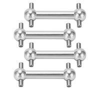 Mtlavishness Juego de 4 ejes de transmisión de hueso de perro de aleación de aluminio para TT01 TT02 RC Car Piezas de mejora de metal de alta resistencia con mayor durabilidad (Plata)