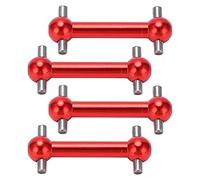 Mtlavishness Juego de 4 ejes de transmisión de hueso de perro de aleación de aluminio para TT01 TT02 RC Car Piezas de mejora de metal de alta resistencia con mayor durabilidad (Roja)