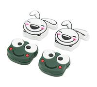 Mtlavishness Juego de amortiguadores para Raqueta de Tenis de 4 Piezas, Amortiguador, Animal de Dibujos Animados, Escarabajo Rojo + búho (Frog 2.2cm/0.9in Rabbit 2.8cm/1.1in)