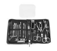 Mtlavishness Juego de manicura de 26 piezas, cortaúñas negras, kit de herramientas de manicura de acero al carbono para el hogar, salón, kit de manicura, cortaúñas, accesorio