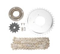 Mtlavishness Kit de Cadena de piñón 410 piñón de transmisión 13T Engranaje 114 eslabones Cadena Volante Acero Multiusos Conjunto Combinado para Bricolaje Scooter Bicicletas Paseos