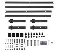 Mtlavishness Kit de de puerta corredera de madera de Granero, accesorios de Hardware de puerta corredera de doble puerta de 4m para gabinete de almacén