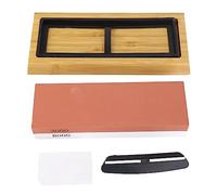 Mtlavishness Knife Sharpening Stone 3000 8000 Grit Red White Dual Sided With Wooden Base For Kitchen Home Restaurant Use