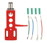 Mtlavishness L Cartucho para tocadiscos Cabezal Aleación de aluminio Aguja de alta resistencia para varios fonos Rojo (Rojo)