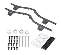 Mtlavishness LCG Carbon Fiber Chassis Kit RC Carbon Frame Girder with Low Center of Gravity Adjustment Wheelbase High Stability and Durable RC Chassis Frame Rails for Axial SCX10 (Plata)