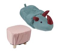 Mtlavishness Lindo Reposapiés De Animales con Cojín Acolchado Suave Pies Antideslizantes Diseño De Dinosaurio para Niños Y Adultos Taburetes Reposapiés De Madera Pequeños para (Dinosaure)