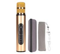 Mtlavishness Micrófono de Karaoke inalámbrico Bluetooth, Dispositivo ergonómico multipropósito para Fiestas, Autos, hogares y KTV al Aire Libre con Bluetooth V5.0, Compatible con (Oro)