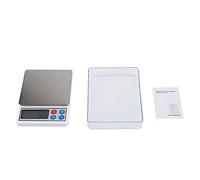 Mtlavishness Mini báscula digital portátil de 2 kg/0,1 g Balanza electrónica de alta precisión para medir joyerías Teléfonos móviles con acero inoxidable y deducción de material